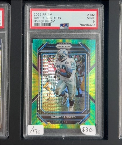2022 Panini Prizm #102 Barry Sanders Hyper Prizm — front