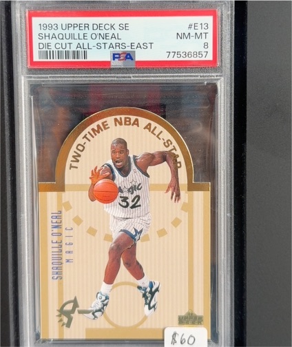 1993 Upper Deck SE #E13 Shaquille O'Neal Die Cut All-Stars East — front