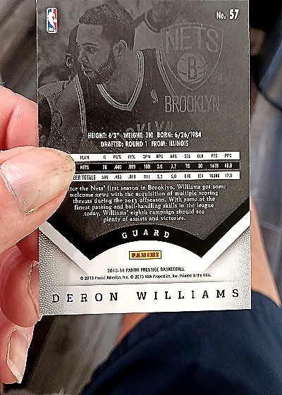 2013-14 Panini Prestige #57 Deron Williams — back