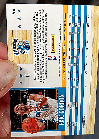 2011-12 Panini NBA Hoops #89 Eric Gordon — back