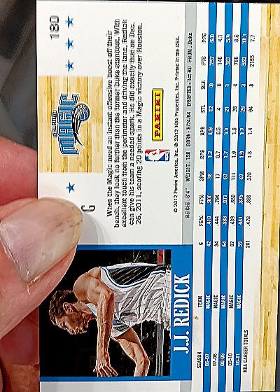 2011-12 Panini NBA Hoops #180 J.J. Redick — back