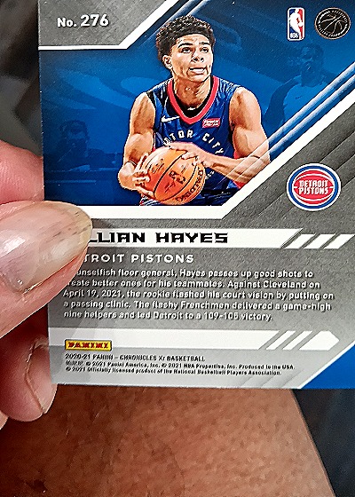 2020-21 Panini Chronicles XR #276 Killian Hayes — back