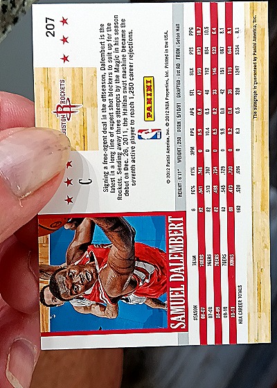 2011-12 Panini NBA Hoops #207 Samuel Dalembert — back