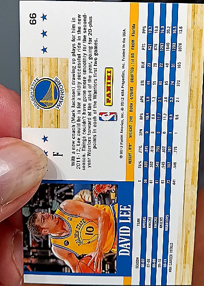 2011-12 Panini NBA Hoops #99 David Lee — back