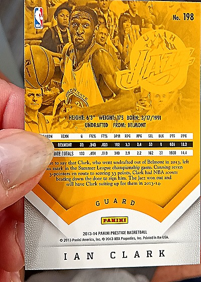2013-14 Panini Prestige #198 Ian Clark — back