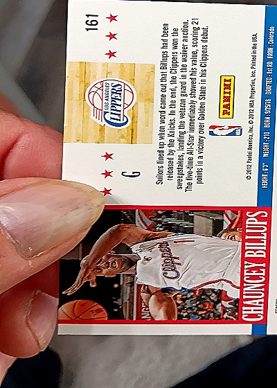 2011-12 Panini NBA Hoops #161 Chauncey Billups — back