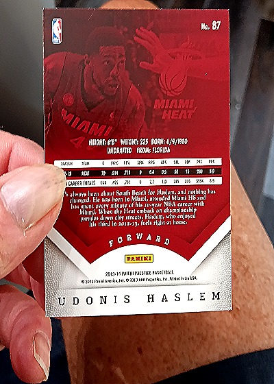 2013-14 Panini Prestige #87 Udonis Haslem — back