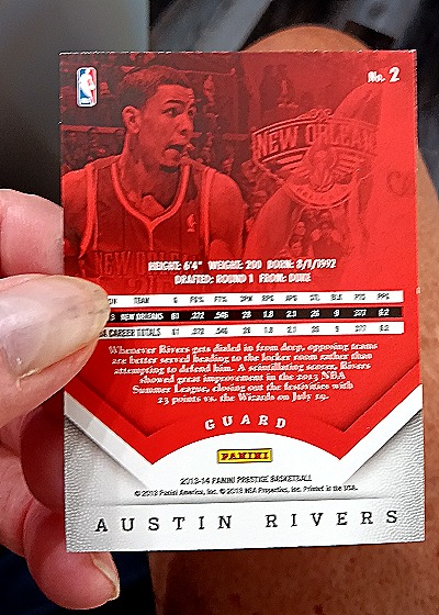 2013-14 Panini Prestige #2 Austin Rivers — back