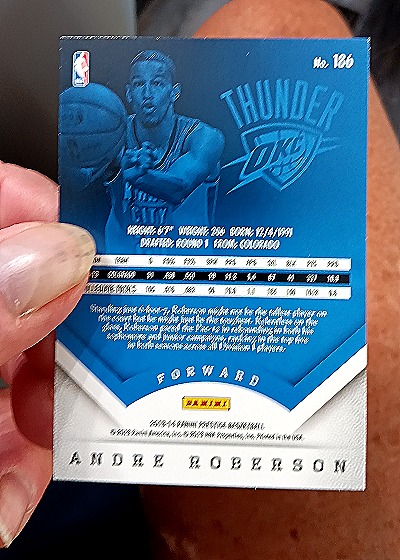 2013-14 Panini Prestige #186 Andre Roberson — back