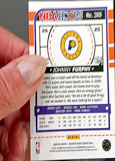 2024-25 Panini Haunted Hoops #265 Johnny Furphy — back