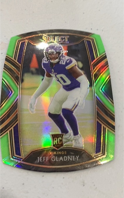 2020 Panini Select #293 Jeff Gladney Purple Prizm Die Cut — front