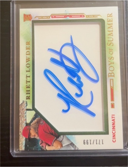 2025 Panini Boys of Summer #28 Rhett Lowder Jumbo Acetate Signatures #177/199 — front