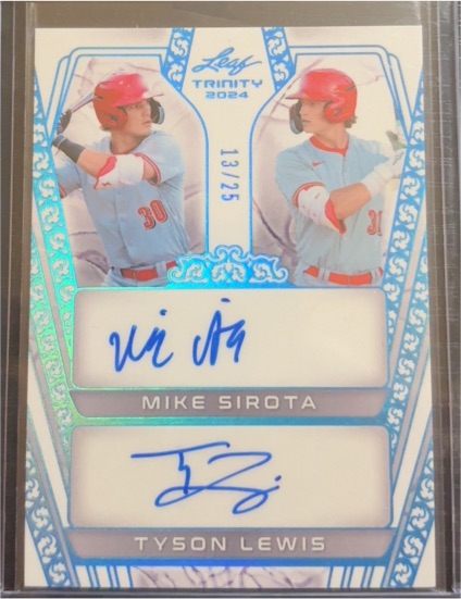 2024 Leaf Trinity #DA-13 Mike Sirota & Tyson Lewis Dual Auto — front