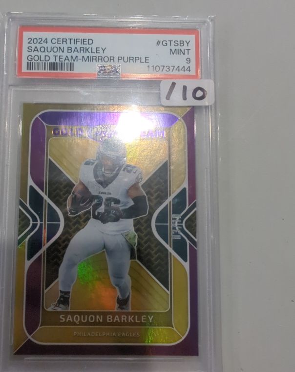 2024 Panini Certified #GTSBY Saquon Barkley Gold Team-Mirror Purple — front
