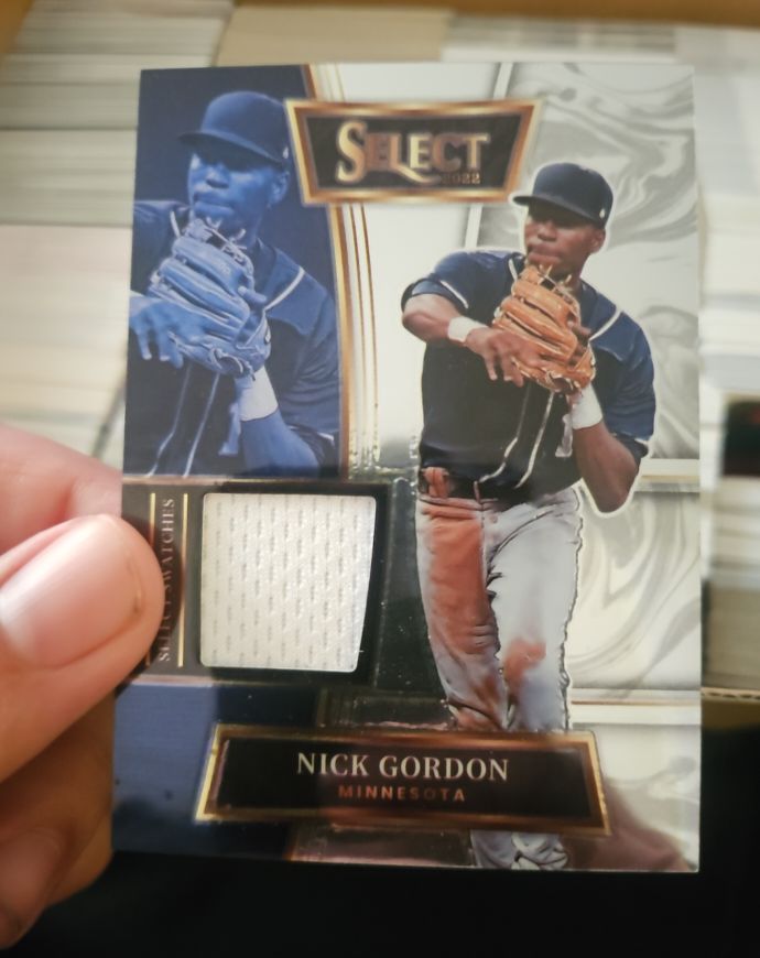 2022 Panini Select Baseball Select Swatches #SELS-NG Nick Gordon — front