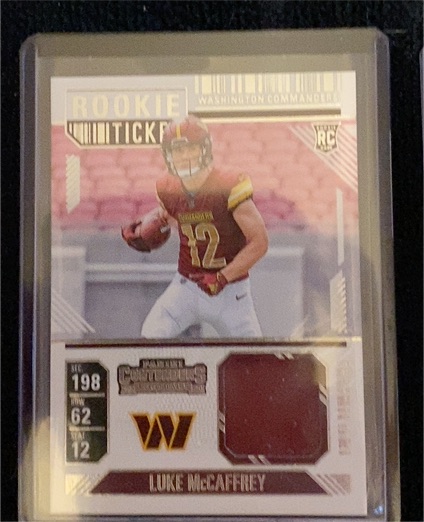 2024 Panini Contenders Rookie Ticket #RTS-LMY Luke McCaffrey — front
