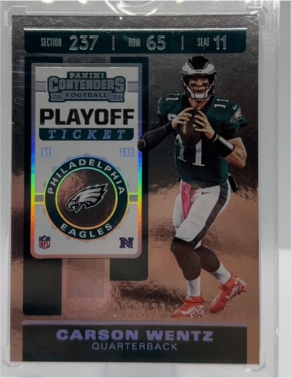 2019 Panini Contenders Playoff Ticket #237 Carson Wentz — front