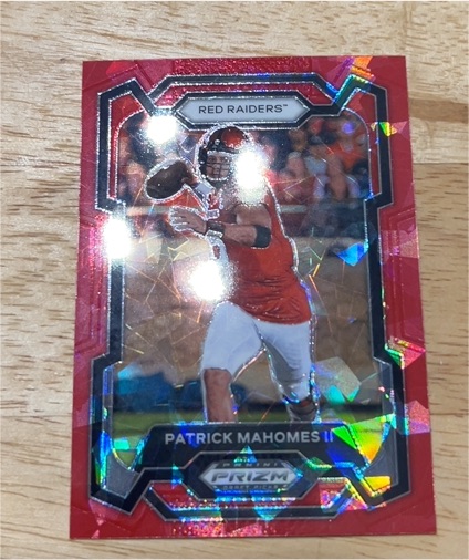 2024 Panini Prizm Draft Picks Red Cracked Ice Patrick Mahomes II — front