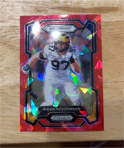 2024 Panini Prizm Draft Picks Red Ice Prizm #42 Aidan Hutchinson — front