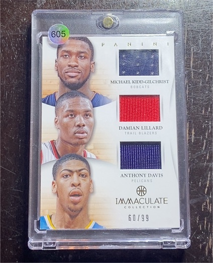 2012 Panini Immaculate Collection #60 Michael Kidd-Gilchrist / Damian Lillard / Anthony Davis — front