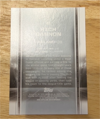 2025 Topps Signature Class Rich Gannon — front