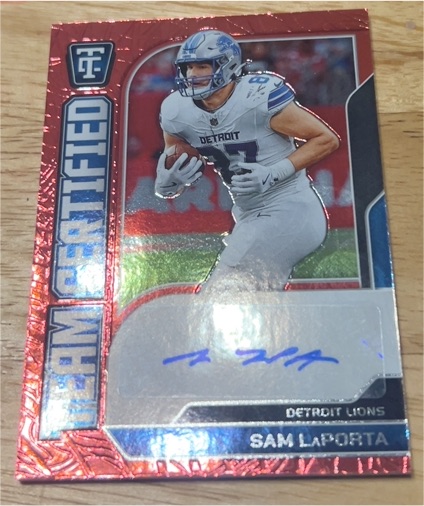 2024 Panini Totally Certified Team Certified #TCS-SLA Sam Laporta — front