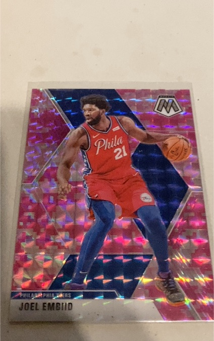 2019-20 Panini Mosaic #189 Joel Embiid — front