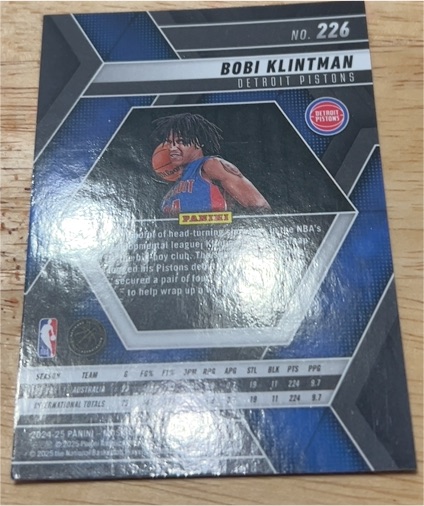 2024-25 Panini Mosaic Rookies #226 Bobi Klintman — front
