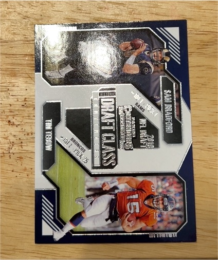 2024 Panini Contenders #25 Historic Draft Class - Sam Bradford & Tim Tebow — front