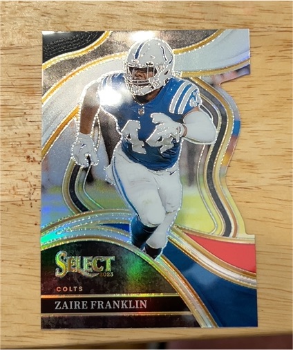 2023 Panini Select #203 Zaire Franklin Club Level Red Yellow Die-Cut Prizm — front