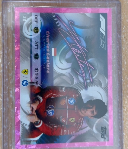 2025 Topps Turbo Attax #23 Charles Leclerc Signature Style Pink Parallel — front