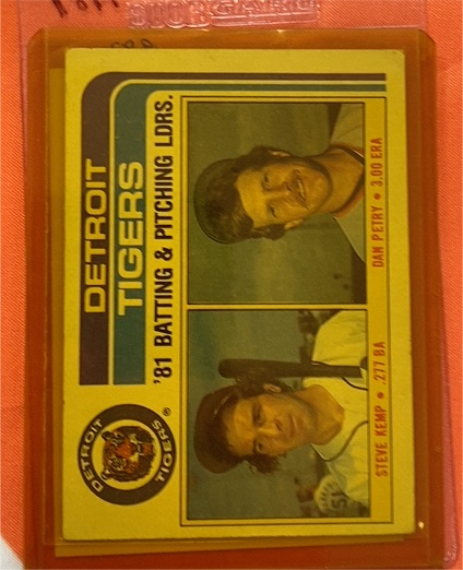 1982 Topps #666 Tigers Leaders Steve Kemp Dan Petry — front