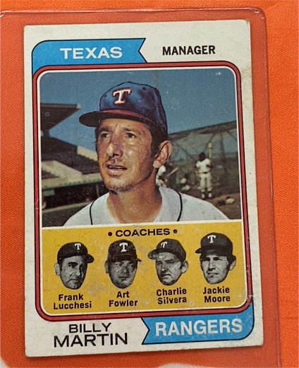 1974 Topps #379 Billy Martin Texas Rangers Manager and Coaches — front