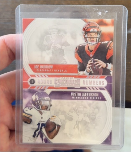 2020 Panini Contenders Round Numbers #RN-BJ Joe Burrow / Justin Jefferson — front