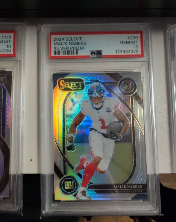 2024 Panini Select #220 Malik Nabers Silver Prizm — front