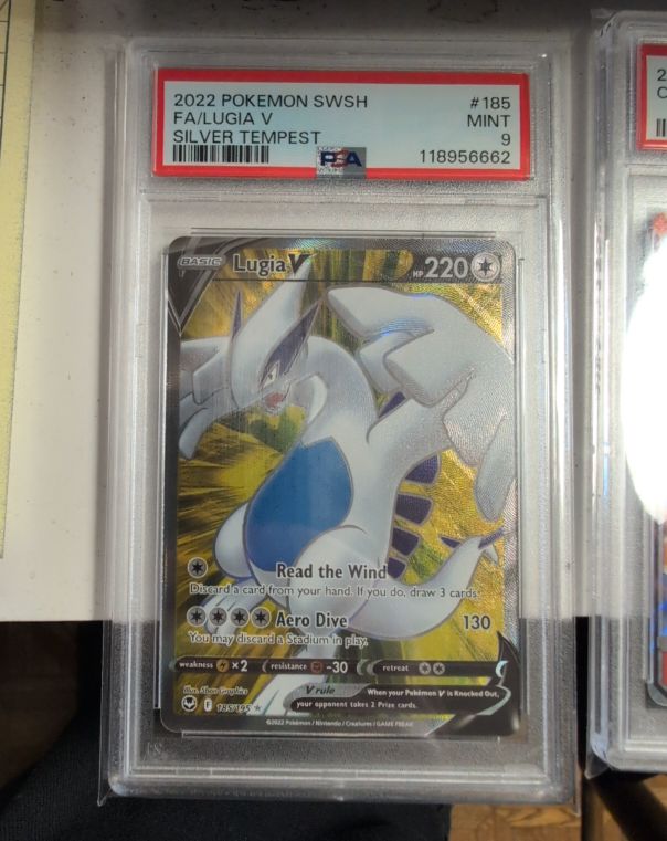 2022 Pokemon SWSH #185 Lugia V Silver Tempest — front