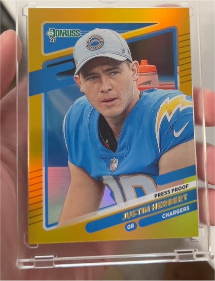 2021 Donruss #70 Justin Herbert Press Proof Premium No Helmet — front