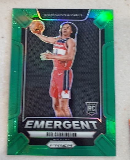 2024-25 Panini Prizm #20 Bub Carrington Emergent Green Prizm — front