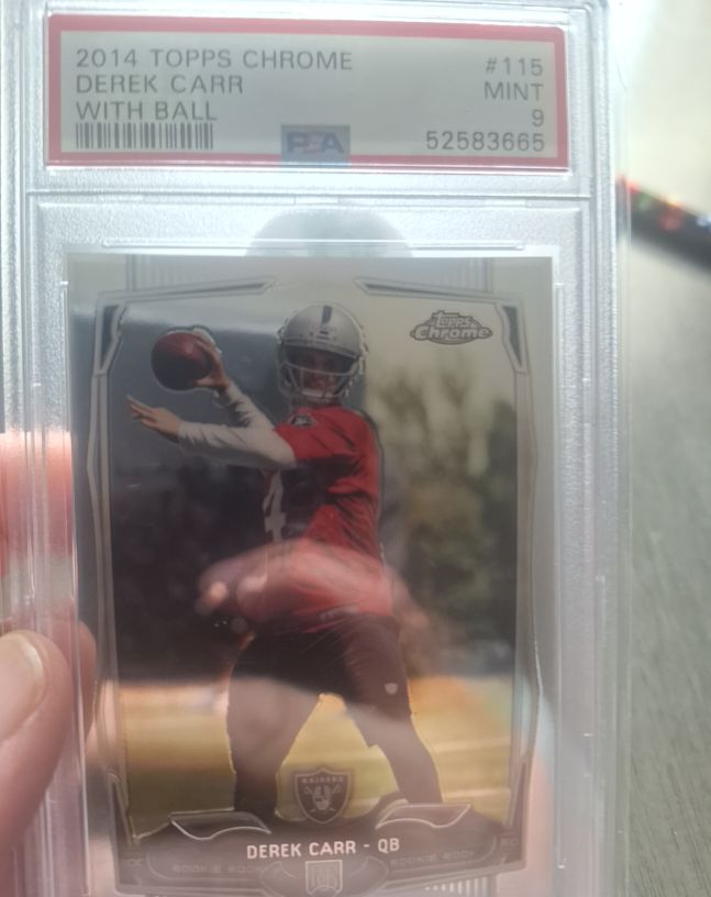 2014 Topps Chrome #115 Derek Carr With Ball — front