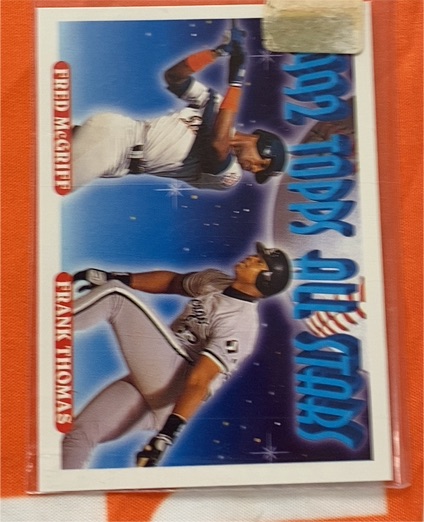 1993 Topps #401 Fred McGriff / Frank Thomas — front