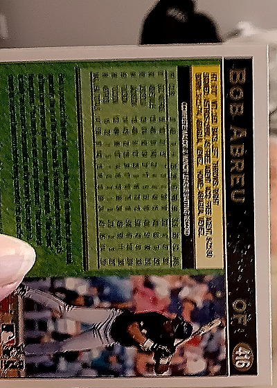 1997 Topps #416 Bob Abreu — back