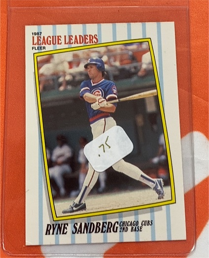1987 Fleer League Leaders #39 Ryne Sandberg — front