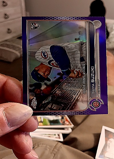 2022 Topps Chrome Update #USC144 Seiya Suzuki Purple Refractor Rookie Debut — front