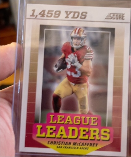 2024 Panini Score League Leaders #LL-CMY Christian McCaffrey — front