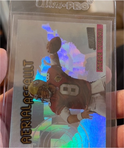 1997 Stadium Club Aerial Assault #AA10 Steve Young — front
