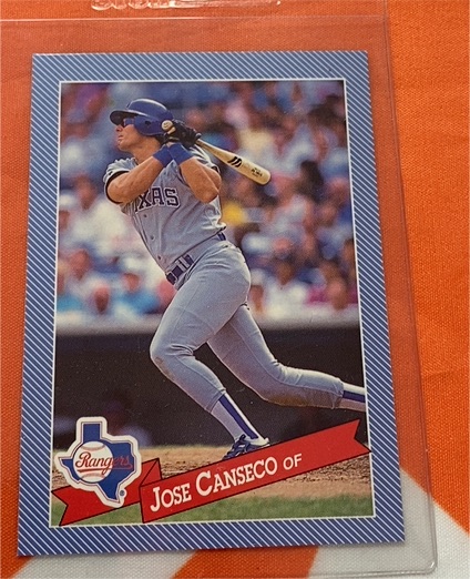 1993 Hostess #10 Jose Canseco Texas Rangers — front