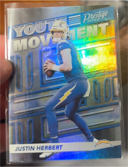 2022 Panini Prestige #YM-16 Justin Herbert Youth Movement — front