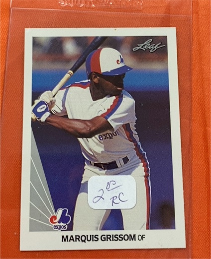 1990 Leaf #107 Marquis Grissom Rookie Card — front