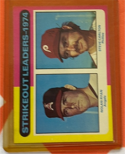 1975 Topps #312 Nolan Ryan/ Steve Carlton Strikeout Leaders — front
