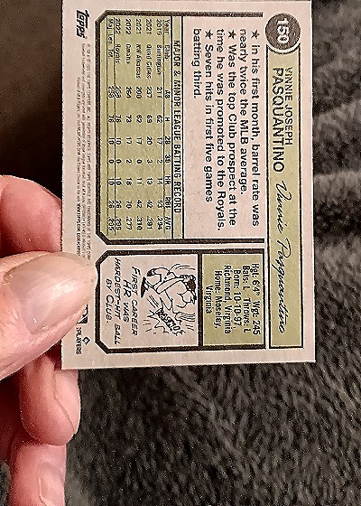 2023 Topps Heritage #150 Vinnie Pasquantino — back